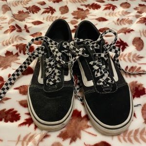 Vans With Checkered Laces.